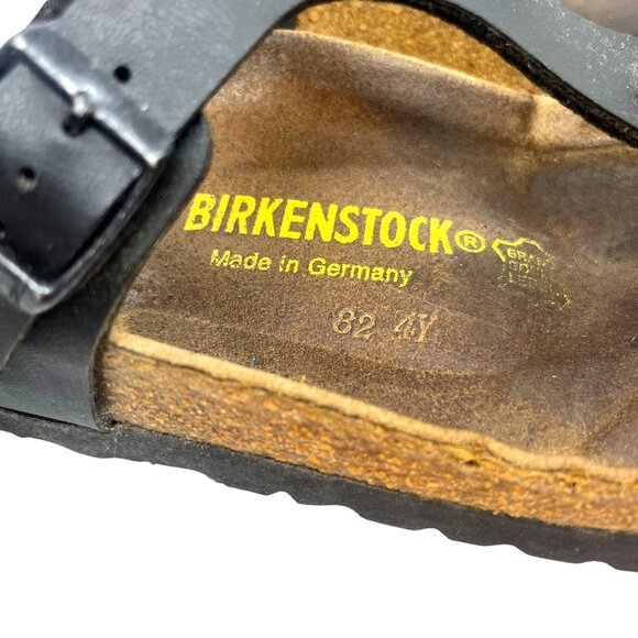2 PAIR BIRKENSTOCK GIZEH SANDALS SZ 37 BLACK & TAUPE LEATHER SUEDE MADE GERMANY - Picture 12 of 16